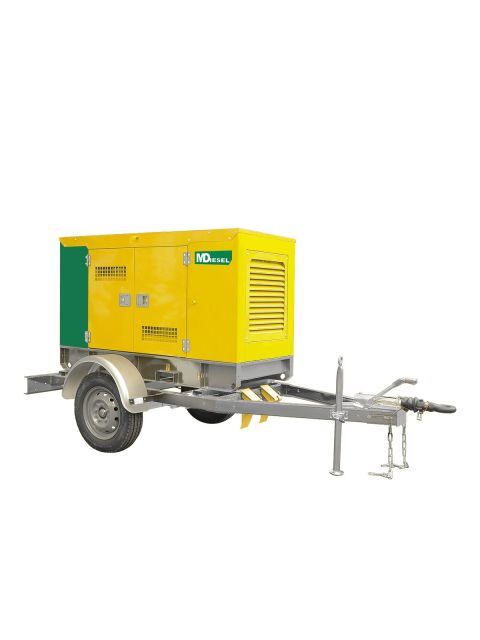 Дизельный генератор MitsuDiesel МД ЭД-30-Т400-1РКМ29 в шумозащитном кожухе на шасси
